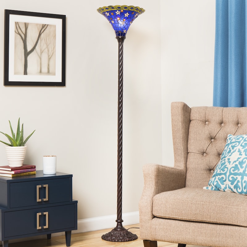 Tiffany-style Blue Star Torchiere
