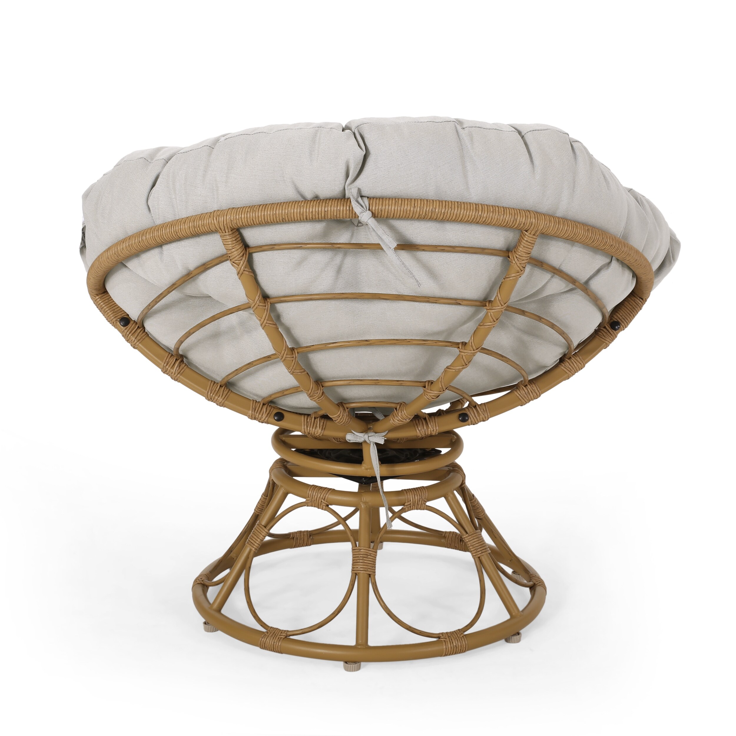 Maries Outdoor Papasan Swivel Chair With Cushion By Christopher Knight Home Overstock 31519585