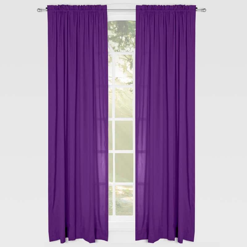Learning Linens Solid Color 84-inch Microfiber Rod Pocket Curtain