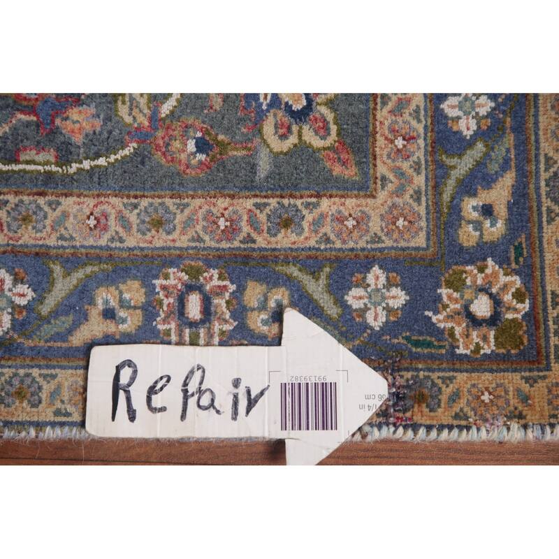 Hand Knotted Oriental 100% Wool Carpet Traditional Floral Peach Kashan Area Rug - 11' 11'' X 9' 7''