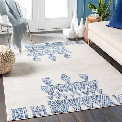 Livabliss Darius Distressed Bohemian Medallion Area Rug