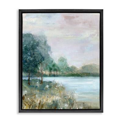Stupell Serene Riverside View Framed Floater Canvas Wall Art Design By Sally Swatland