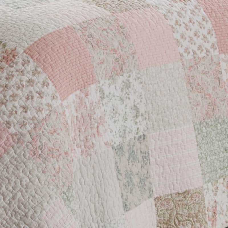 Laura Ashley Celina Patchwork Cotton Reversible Quilt Set