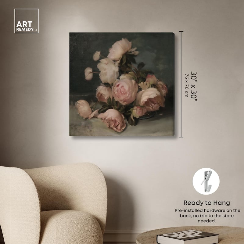 Roses in Shadow II Canvas by Art Remedy, Gallery Wrapped