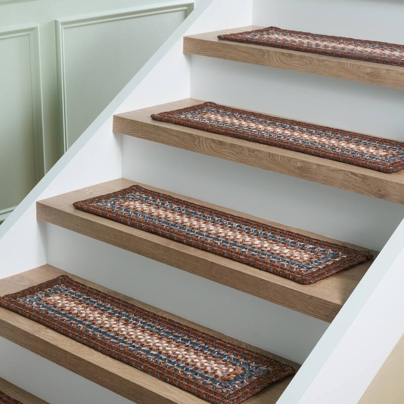 SAFAVIEH Reilly Handmade Braided Stair Treads - Non-Slip Stair Rugs for Hallways & Entryways