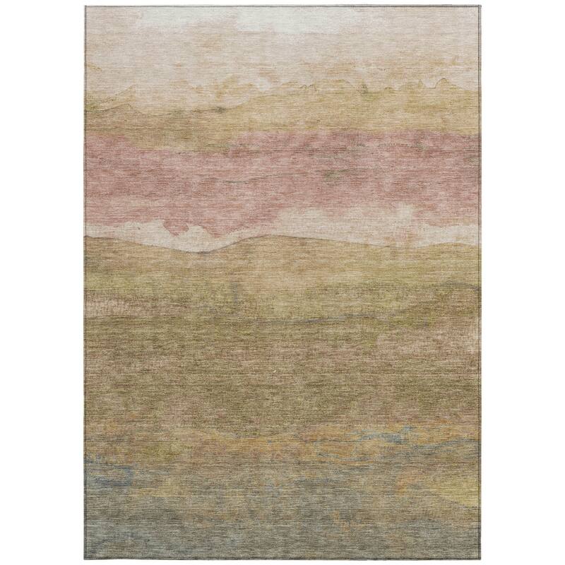 HomeRoots Abstract Modern Rectangle Outdoor Rug