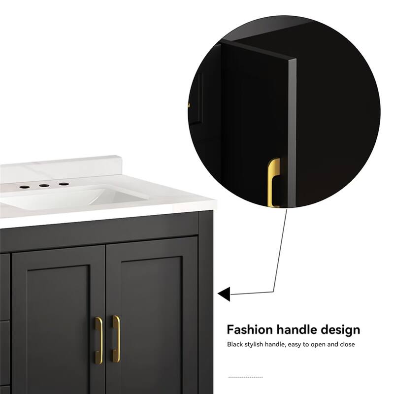 60" Bathroom Vanity Abundant Storage Cabinet - 4 Soft Close Doors and 5 Drawers