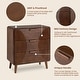 preview thumbnail 14 of 40, COSIEST Modern Brown Nightstand with Drawers