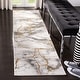 preview thumbnail 42 of 92, SAFAVIEH Craft Margaretha Modern Abstract Marble Pattern Rug 2'3" x 10' Runner - Grey/Gold