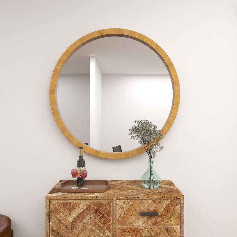 Brown Contemporary Wall Mirror