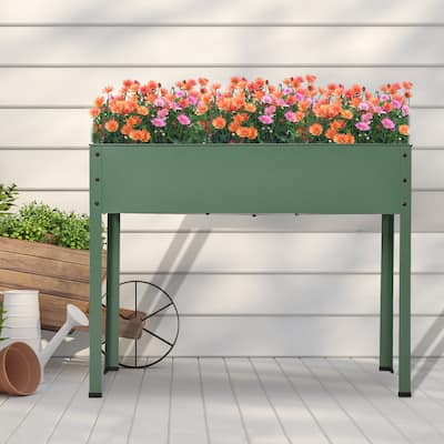 Mois Galvanized Metal Raised Garden Bed Planter Box by Havenside Home