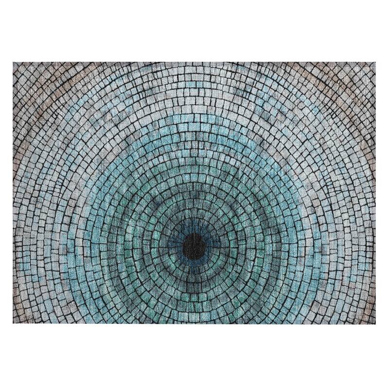 Machine Washable Indoor/ Outdoor Mosaic Rome Chantille Rug