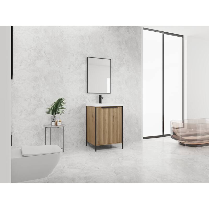 24" Freestanding Bathroom Vanity with Resin Sink