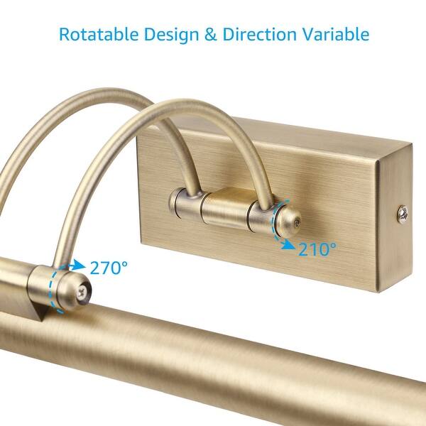 shop gracili 8w led picture light plug in hardwire 3000k warm white antique brass 1 pack on sale overstock 16562914 usd