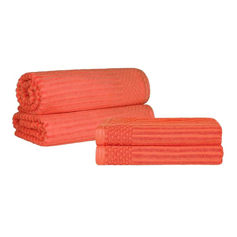 Superior Ribbed Cotton Absorbent Heavyweight Bath Sheet and Bath Towel Set