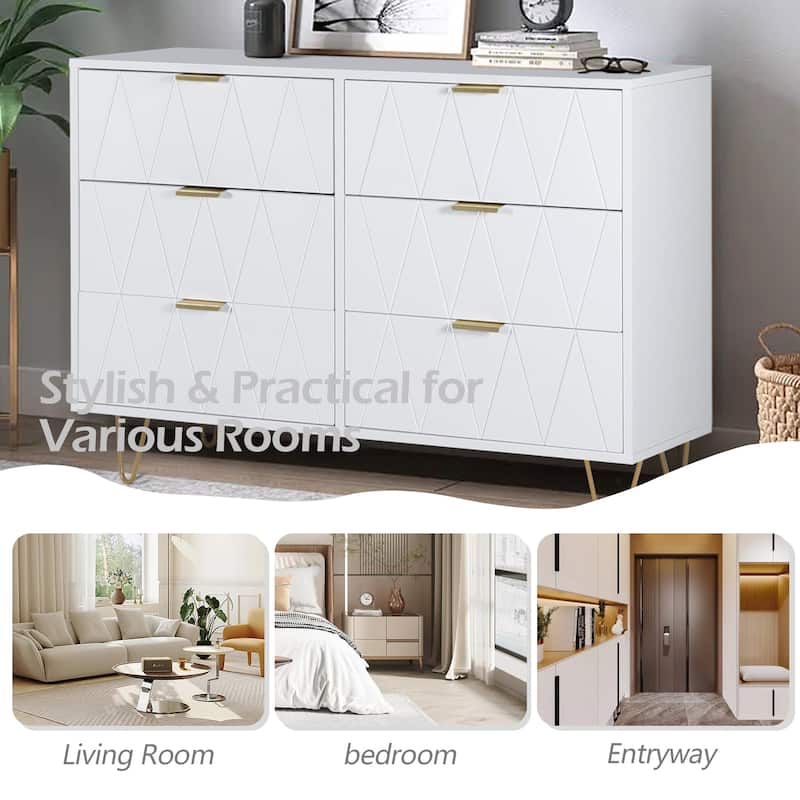 6 Drawer Dresser and Night Stand Sets for Bedroom Set of 2 & 6 Drawer Dresser Combo