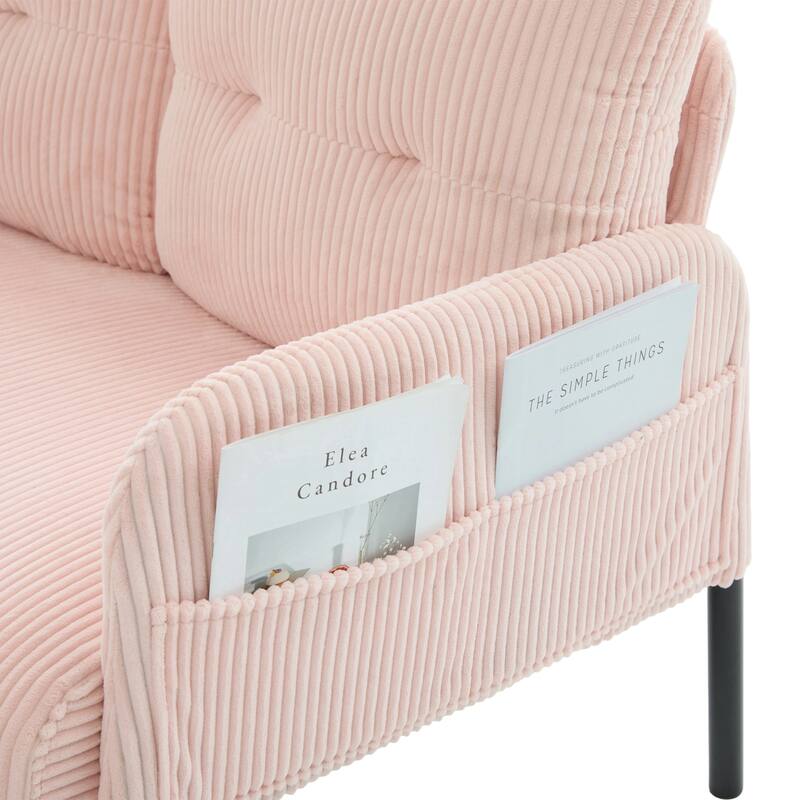 Oversized Loveseat, Modern & Plush Double-seater Sofa, Corduroy Upholstered Couch