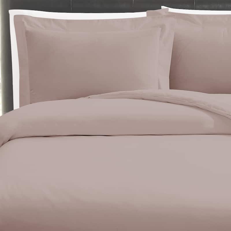 Vince Camuto Solid 400TC Percale 3 Piece Duvet Cover Set