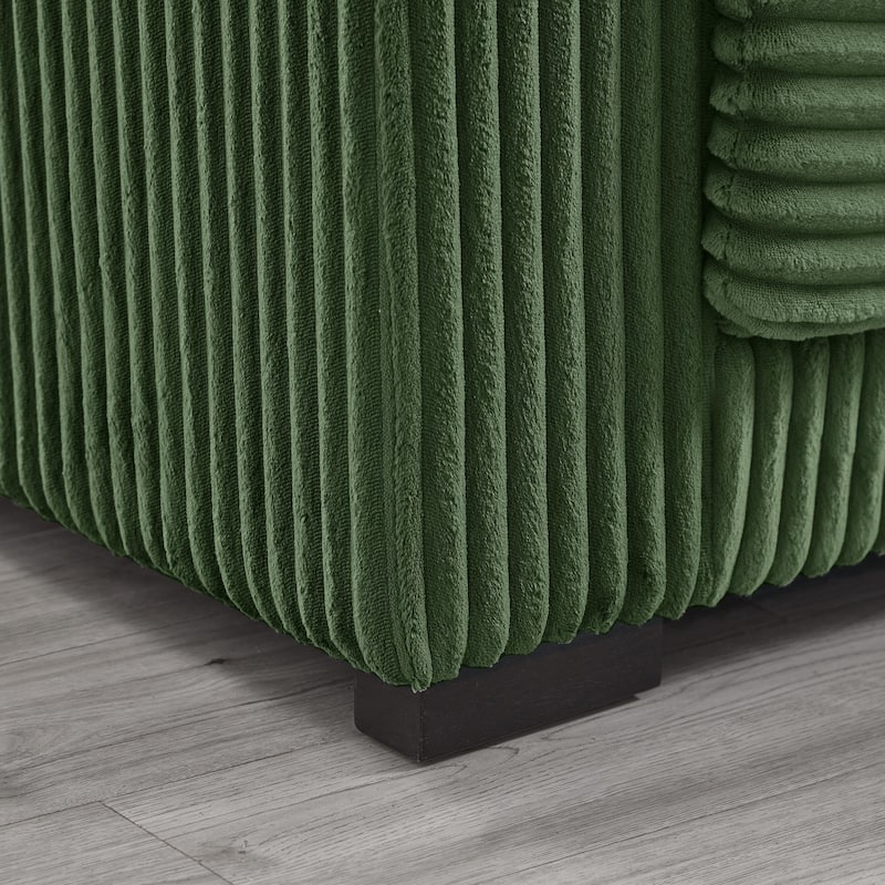 93" Sectional Sofa, L-Shaped with Reversible Chaise Lounge, Upholstered in Soft Corduroy