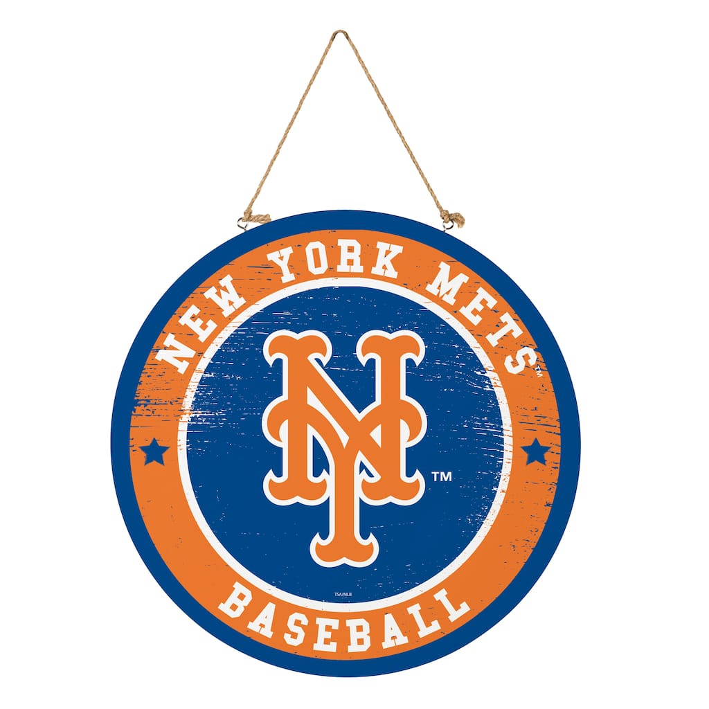 New York Mets Wooden Door Decor Wall Sign - Multi-Color