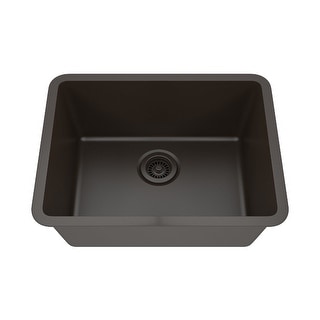 23 Inch Lexicon Platinum Quartz Composite Drop-in Undermount Single Bowl Galaxy Mocha Kitchen Sink LP-2318-M-SO