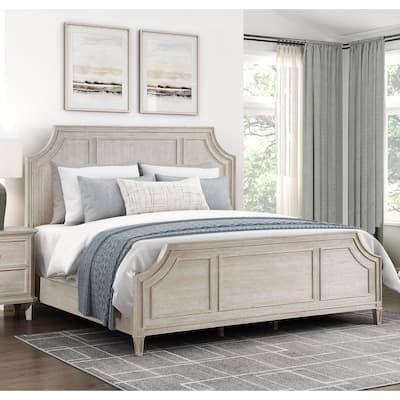 Modern Traditional Bed 1pc Light Brown Finish