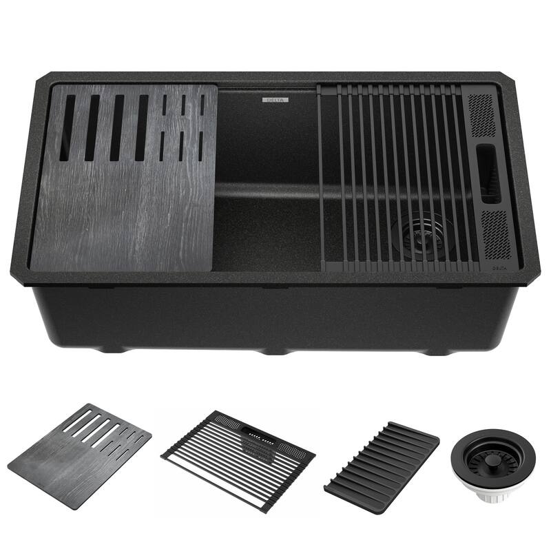 Delta Everest 33� Workstation Kitchen Sink Undermount Granite