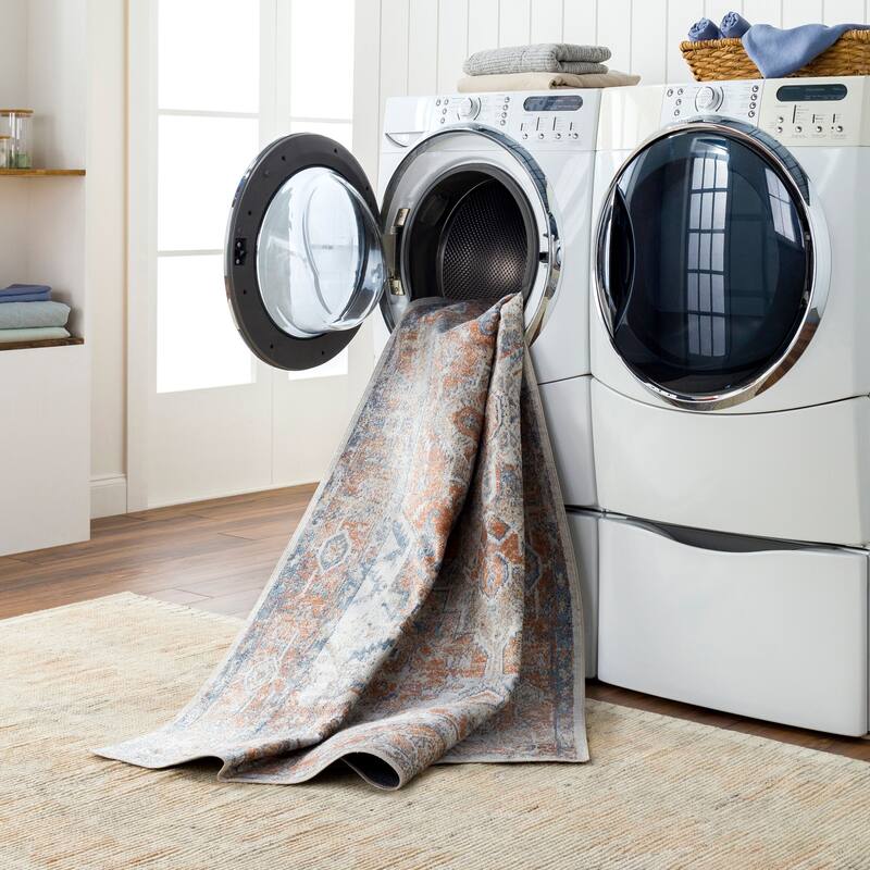 Livabliss Traditional Lillian Medallion Washable Area Rug