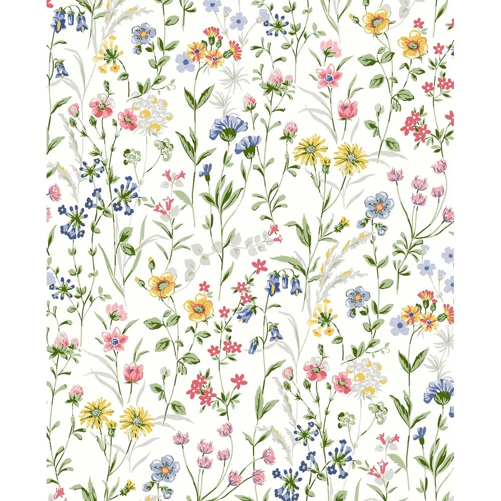 Seabrook Designs Wildflowers Prepasted Wallpaper - 20.5 in. W x 33 ft. L