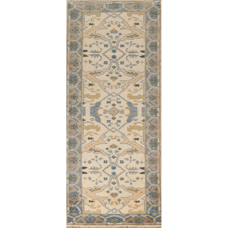 Oushak Oriental Runner Rug Handmade Transitional Wool Carpet - 2'7" x 7'11"