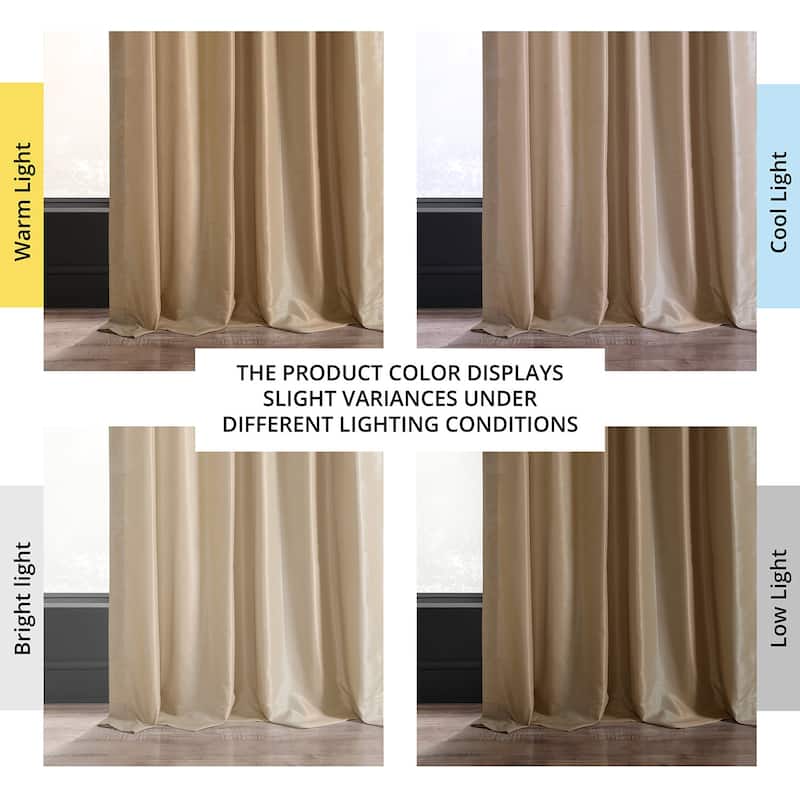 Exclusive Fabrics Vintage Textured Faux Dupioni Silk Room Darkening Curtains (1 Panel)