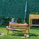 preview thumbnail 18 of 18, Outsunny Kids Picnic Table with Umbrella and Storage Inside, Sand and Water Table, Kids Outdoor Furniture - 36.5" x 33.5" x 19"