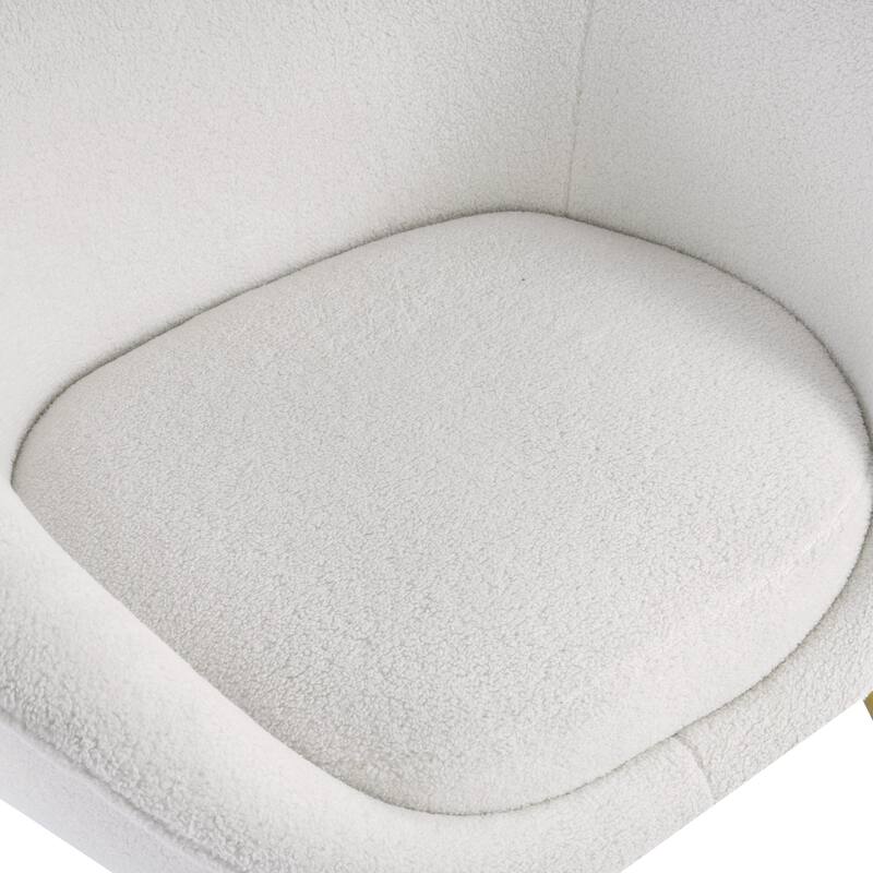 Christopher Knight Home - Eliana Modern Teddy Fabric Accent Chair with Curved Backrest and Gold Legs