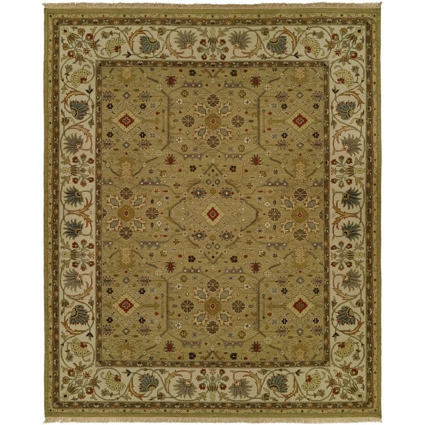 slide 2 of 2, KALATY Traditional Green Flatweave Wool Area Rug 10' Round - Green