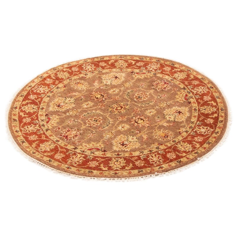ECARPETGALLERY Hand-knotted Jamshidpour Brown Wool Rug - 4'0 x 4'0
