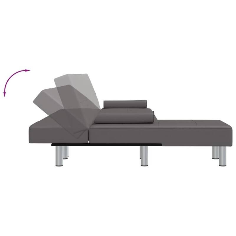 vidaXL L-shaped Sofa Bed Black/Gray 100.4"x55.1"x27.6" Faux Leather - 100.4" x 55.1" x 27.6"