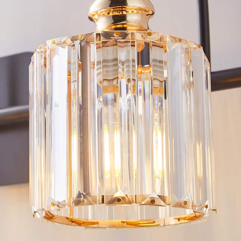 ExBrite Modern Rose Gold Dimmable Bathroom Crystal Vanity Lights