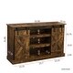 preview thumbnail 2 of 5, Flat Screen Media Console Table wood TV storage rustic TV cabinet - Oak