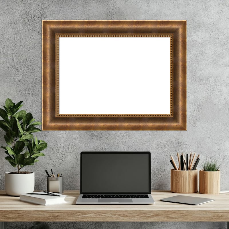 Amanti Art Manhattan Black Framed Dry Erase Magnetic Board