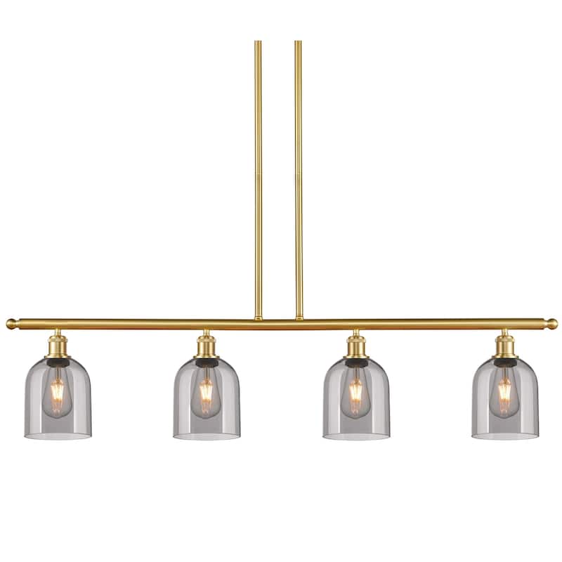 Innovations Lighting 516-4I-10-48 Bella Pendant Bella 4 Light 48" Wide - Satin Gold / Light Smoke