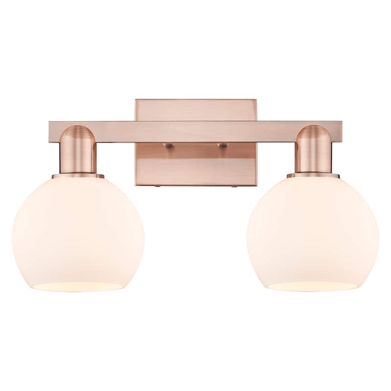 Innovations Lighting Endless Possibilities Arcadia - Athens - 2 Light 17" Bath Vanity Light - Antique Copper/Matte White