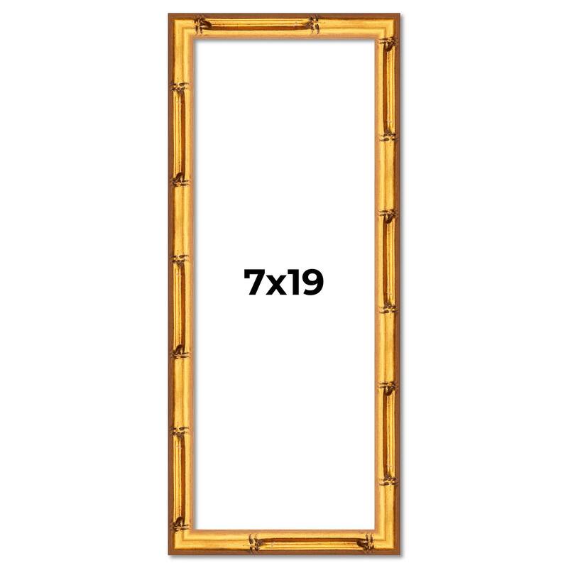 7x19 Frame Gold Bamboo Picture Frame Modern Photo Frame Includes UV Acrylic Shatter Guard Front Acid Free Foam Backing Board