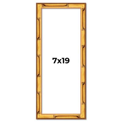 7x19 Frame Gold Bamboo Solid Wood Picture Frame | 1 Inch Moulding