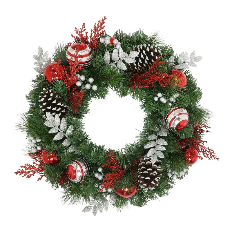 Puleo International 24" Decorated Artificial Wreath