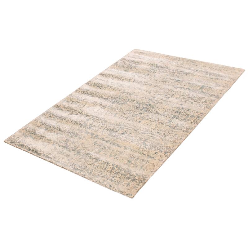 ECARPETGALLERY Hand Loomed Galleria Ivory Viscose Rug - 5'1 x 7'6