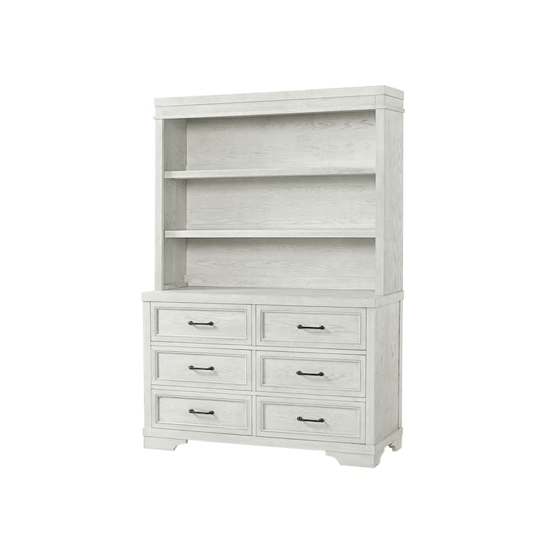 Foundry 52" Wide Traditional Bookcase, White Dove