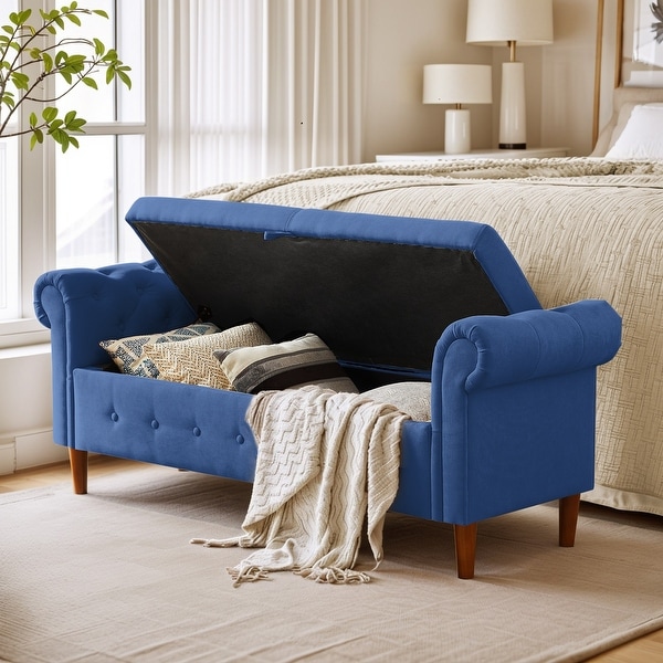 Armed storage bench for bedroom discount
