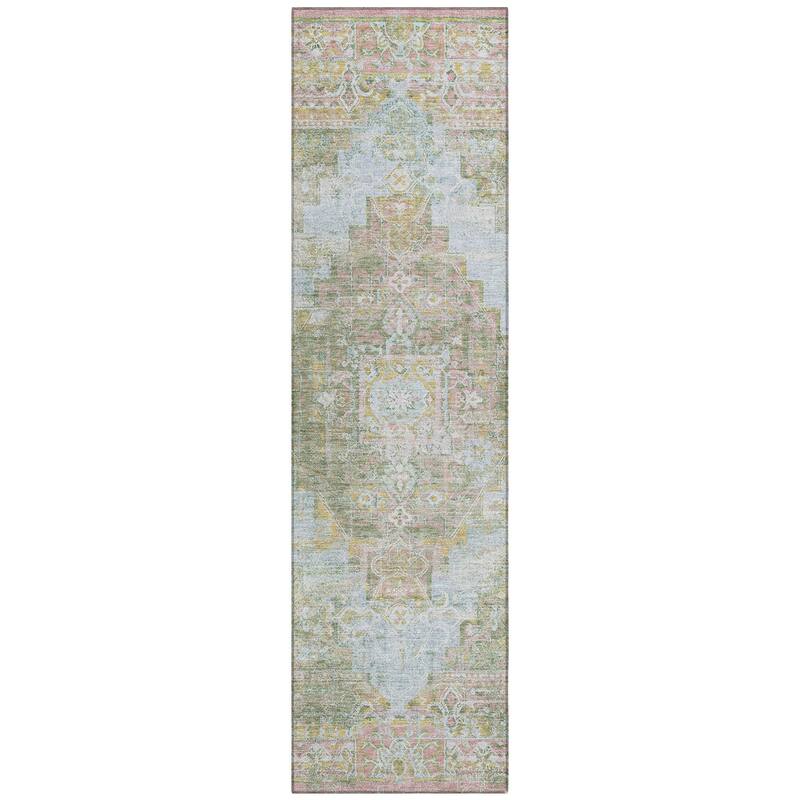 Machine Washable Indoor/Outdoor Traditional Global Chantille Rug