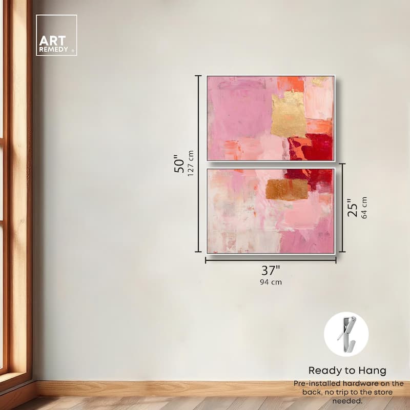 Petal Patchwork II Canvas Set of 2 by Art Remedy