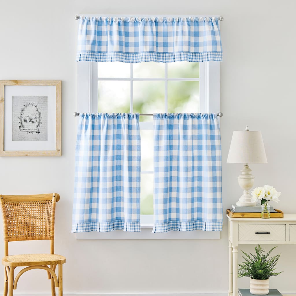 Curtainworks Buffalo Plaid Valance or Tier Pair Curtain Collection